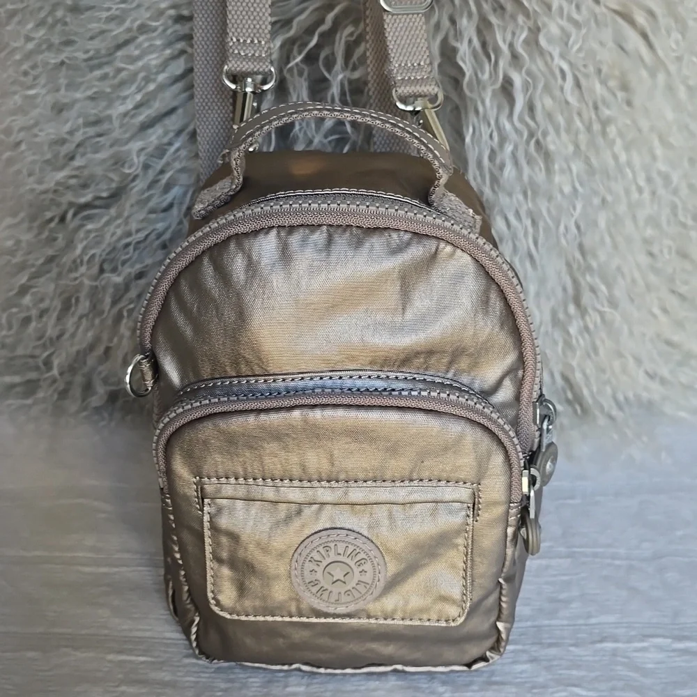 Kipling Alber Metallic Mini Backpack (NO MONKEY)